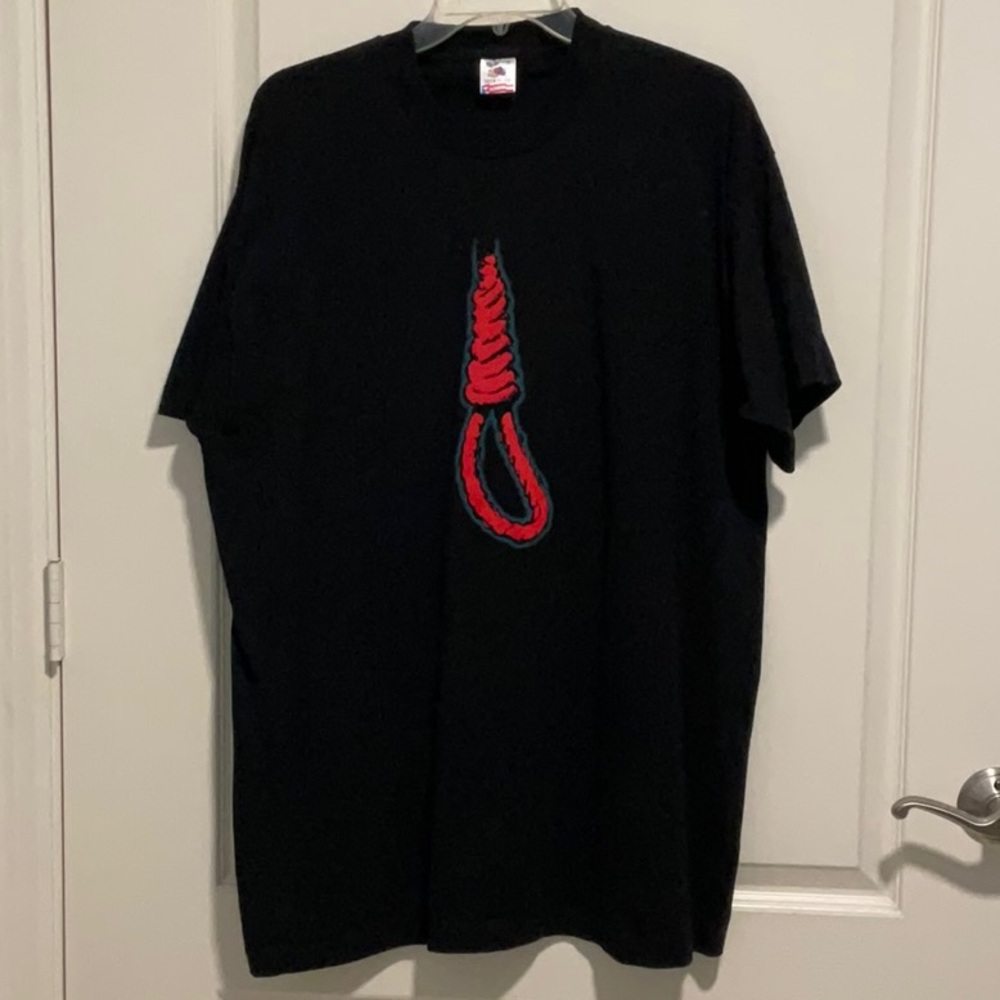 Vintage 90s XL Opryland “The Hangman” ride T-shirt, black graphic
